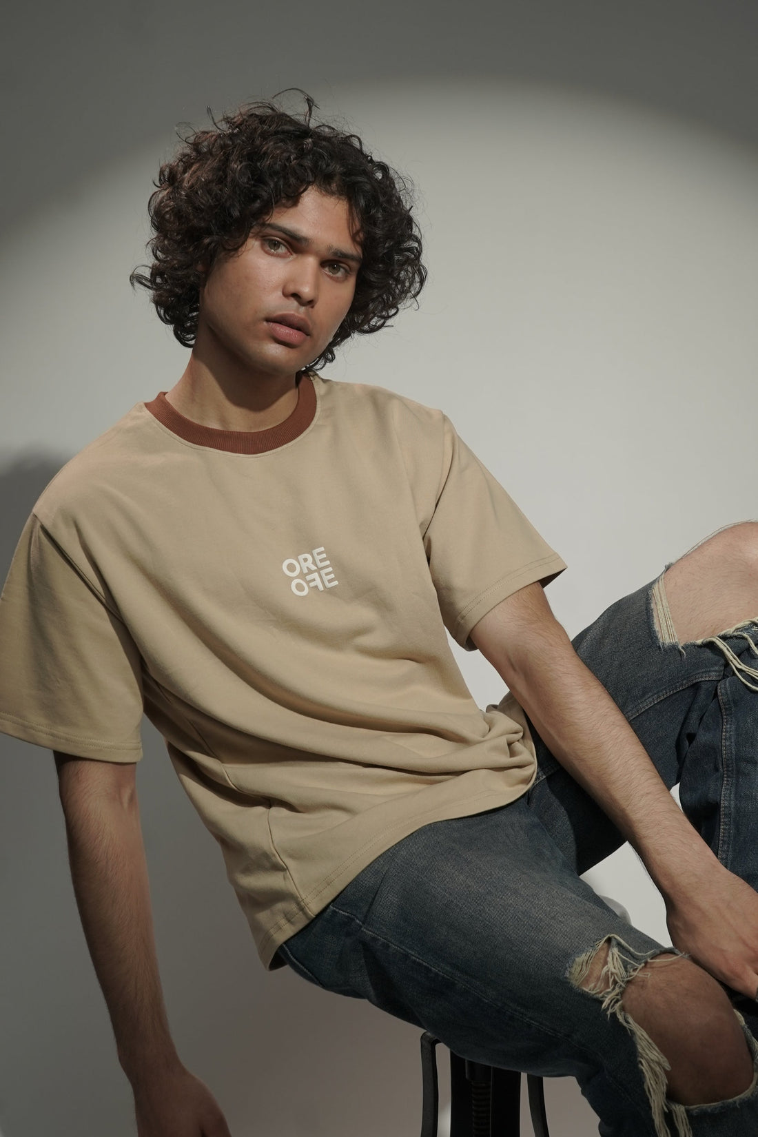 Beige basic Oversized T-shirt
