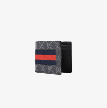 Bifold Wallet Black/GG Canvas Leather