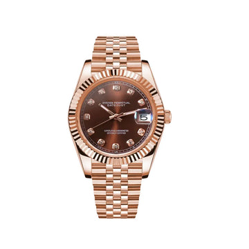 Seiko Mod Datejust Chocolate 'Rose Gold'