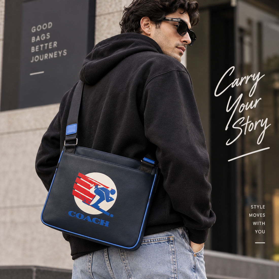 COACH Sullivan Pack With Ski Speed Graphic Crossbody Bag