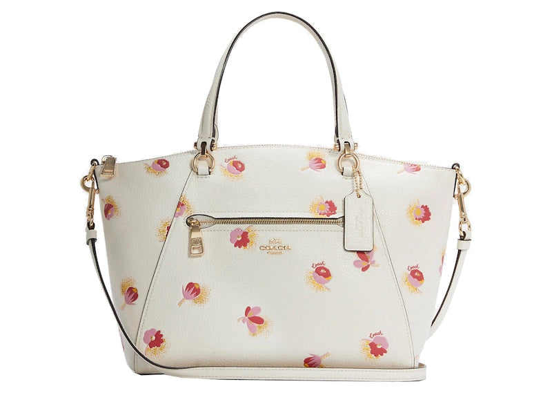 Coach Prairie Top Zip Satchel Crossbody Bag Floral Print 'Chalk/Multi'