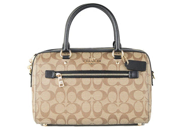 Coach Rowan Satchel Bag Medium 'Khaki/Black'
