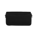 Black clutch bag on a white background