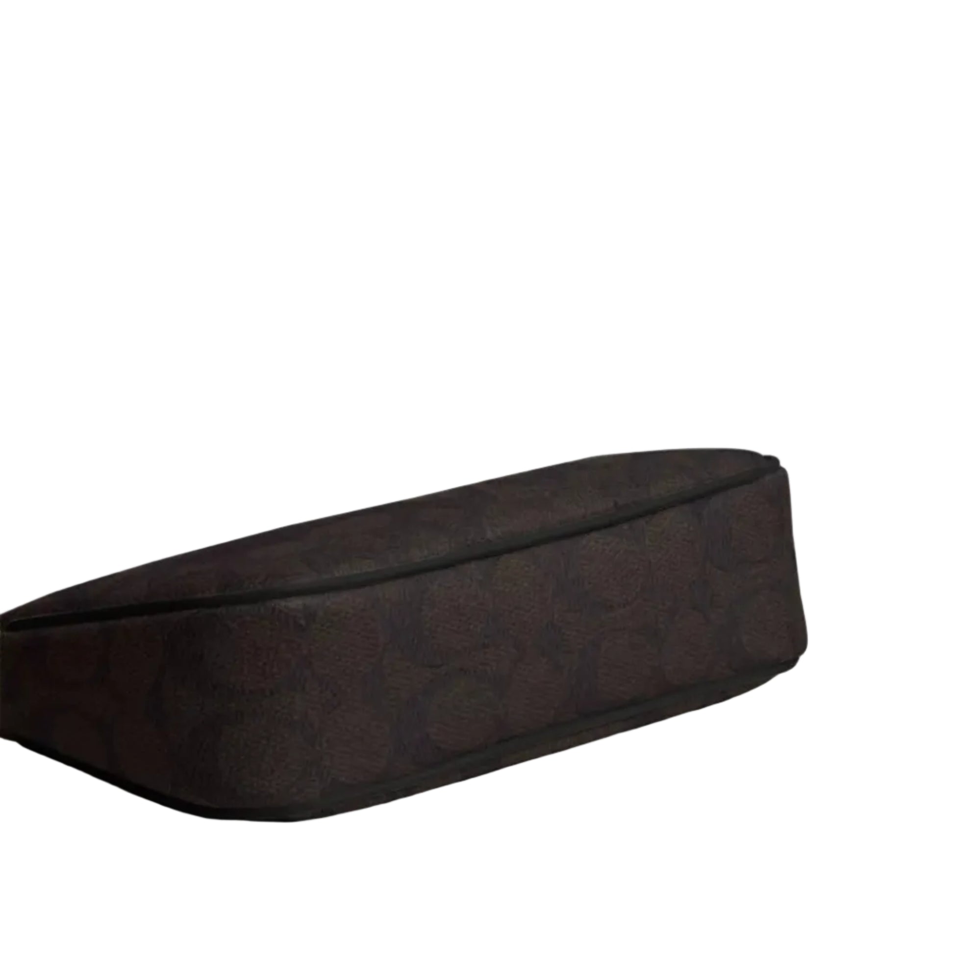 Black rectangular cushion with a subtle pattern on a white background