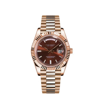 Seiko Mod Datejust Rosegold Chocolate Arabic