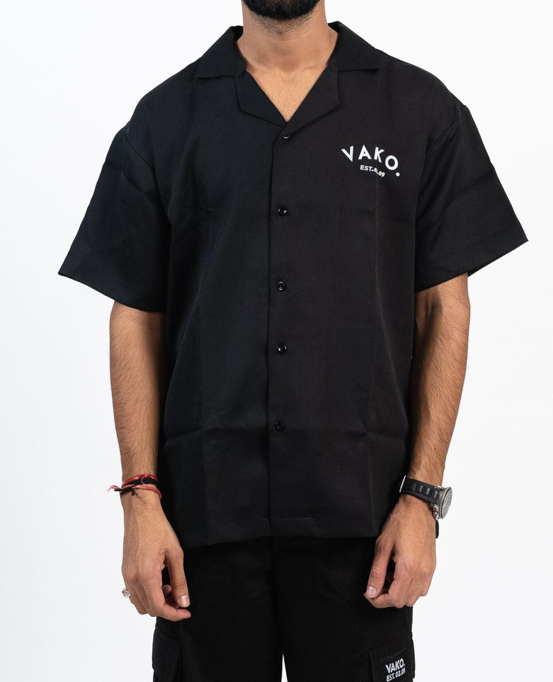 Black No Love Bowling Shirt