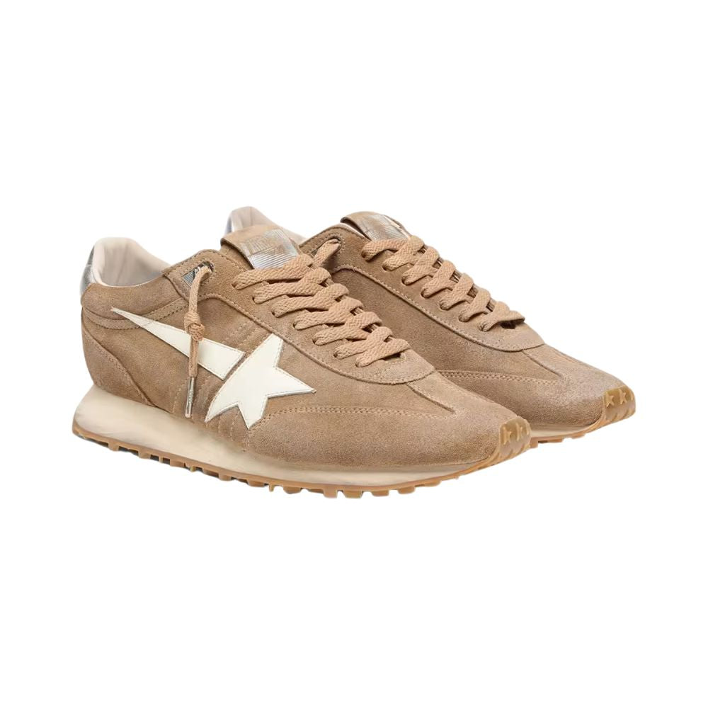 Golden Goose Men’s Marathon Sneakers in Tobacco Suede with White Star
