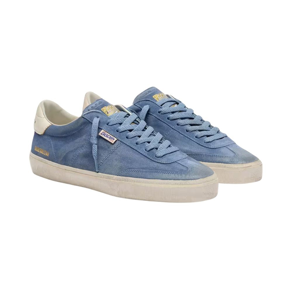 Golden Goose Men’s Soul Star Sneakers in Denim-Blue Suede