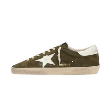 Golden Goose Super-Star Men's Olive Green Suede Sneakers