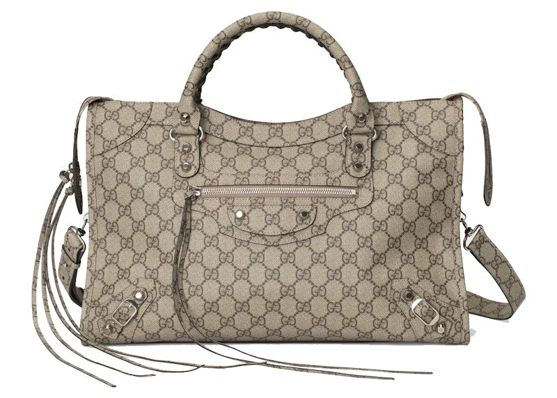 Gucci X Balenciaga The Hacker Project Medium Neo Classic Bag Variation 2 'Beige/Ebony'