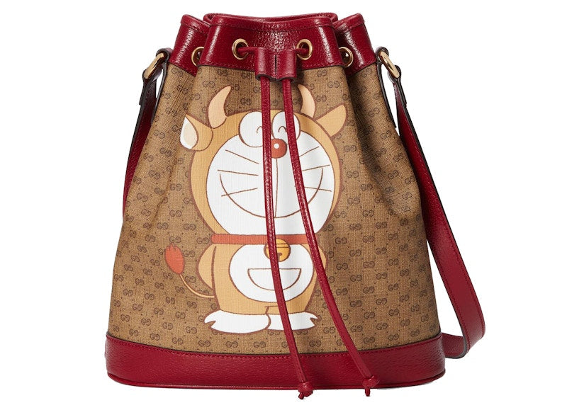 Gucci X Doraemon Bucket Bag Small 'Ebony/Beige'