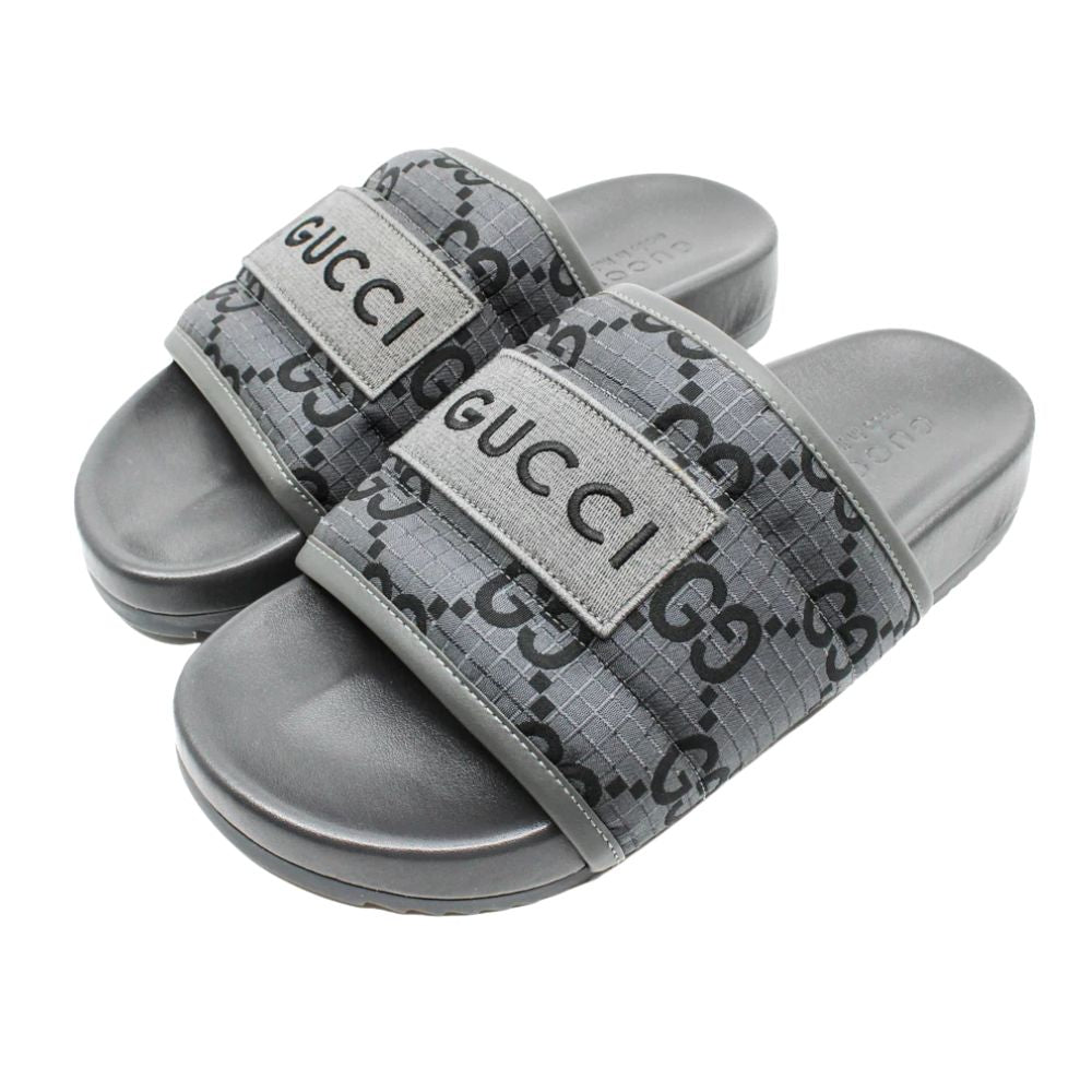 Gucci GG Slide Sandal “GG Monogram – Grey Black”