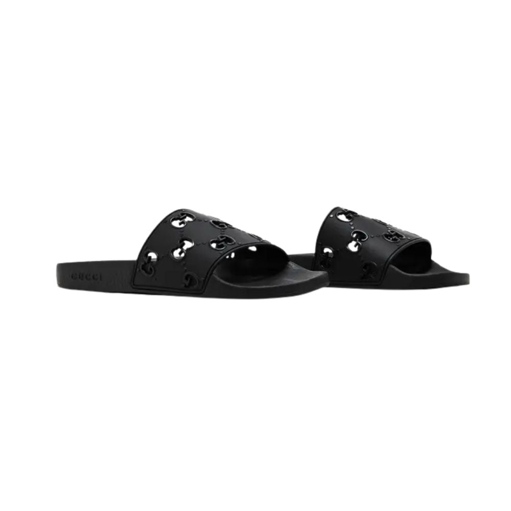 Gucci Women’s Rubber GG Slide “Black”