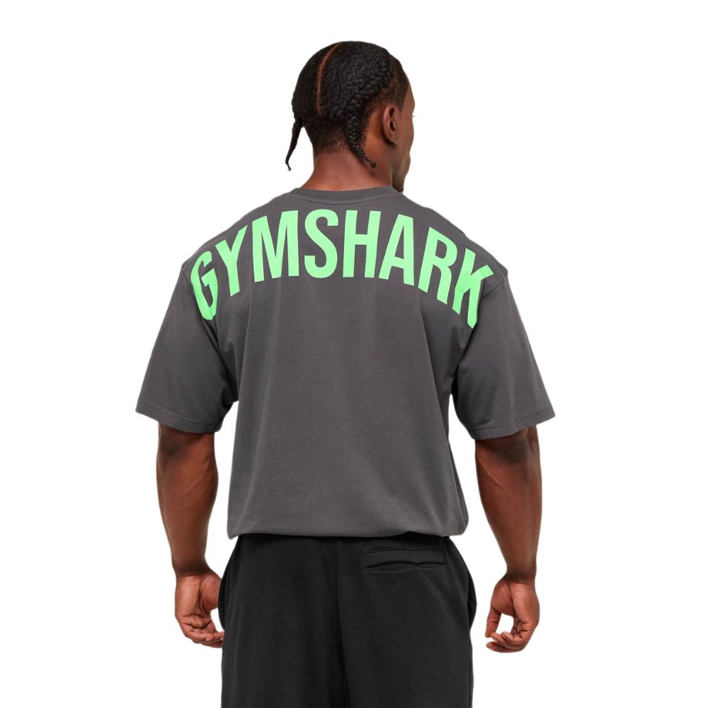 Gymshark Power T-Shirt – Oversized Fit – Onyx Grey