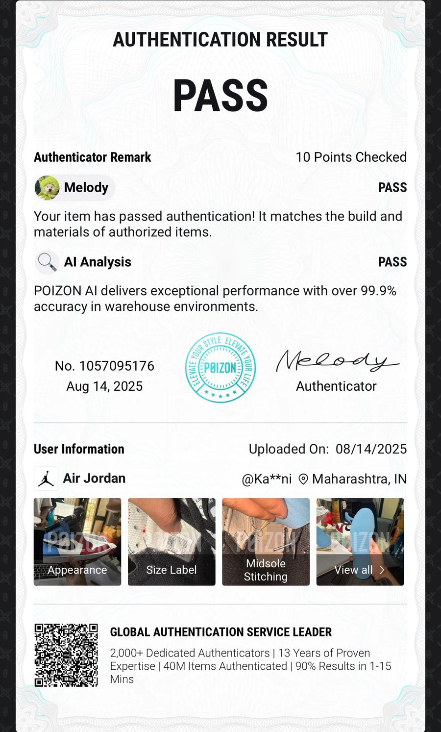 AUTHENTICITY CERTIFICATES PROVIDED WITH EVERY ORDER