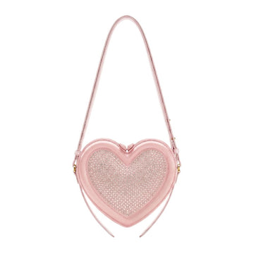JW PEI Arlene Artificial Crystal Heart Shaped Crossbody Bag – Light Pink