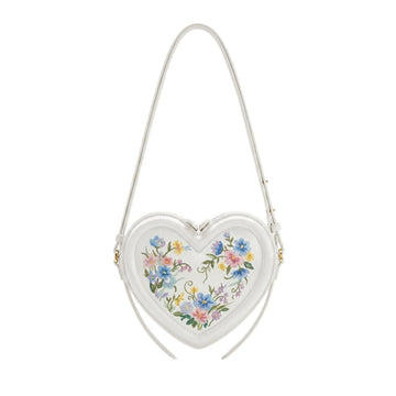 JW PEI Arlene Embroidered Heart Shape Crossbody Bag – Ivory White