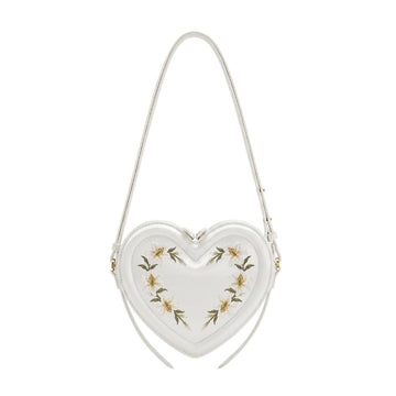 JW PEI Arlene Embroidered Heart Shape Crossbody Bag – Milky White