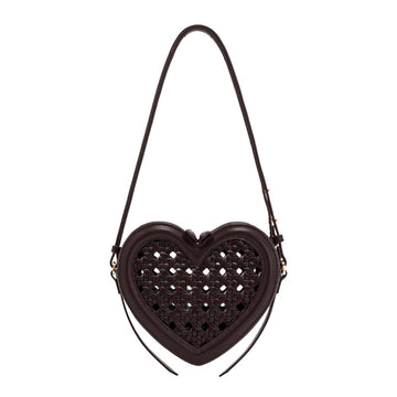 JW PEI Arlene Openwork Woven Heart Shape Crossbody Bag – Vintage Red