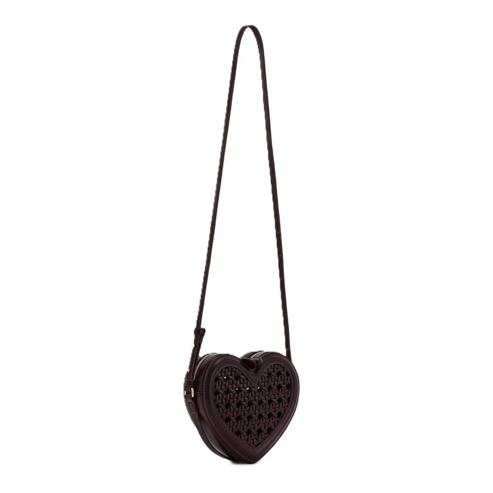 JW PEI Arlene Openwork Woven Heart Shape Crossbody Bag – Vintage Red