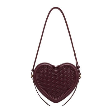 JW PEI Arlene Woven Heart Shape Crossbody Bag – Deep Burgundy