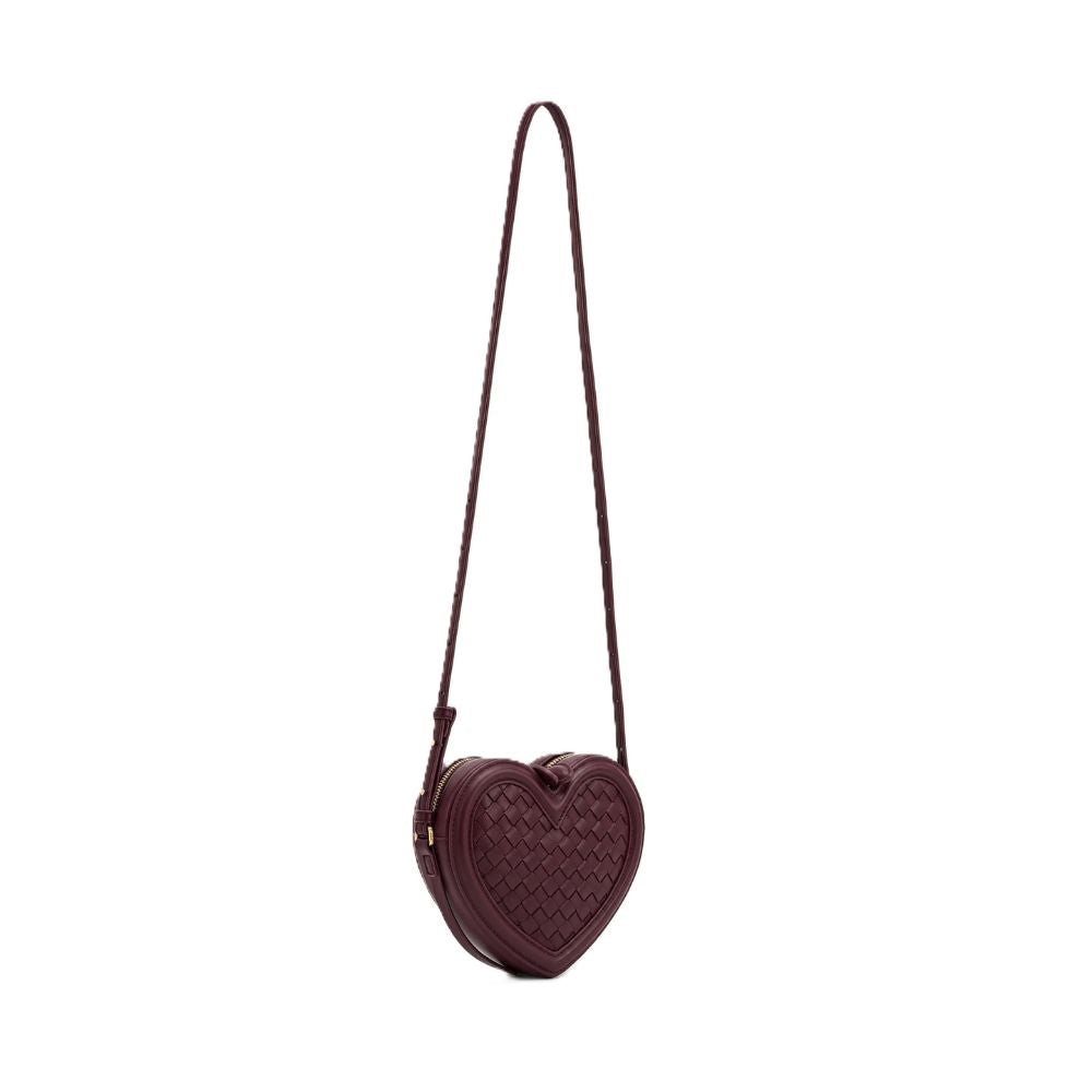 JW PEI Arlene Woven Heart Shape Crossbody Bag – Deep Burgundy