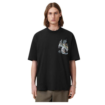 AllSaints Dragon Wave Oversized Short Sleeve T-Shirt - Black