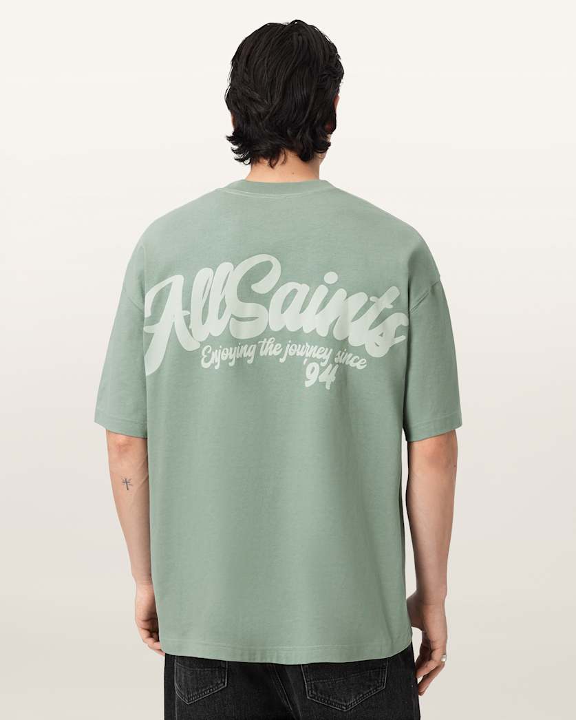 AllSaints Odyssey Oversized Short Sleeve Crew T-Shirt – Spring Green