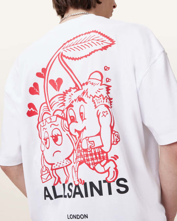 All Saints Break Up Oversized Crew Neck T-Shirt 'optic-white'