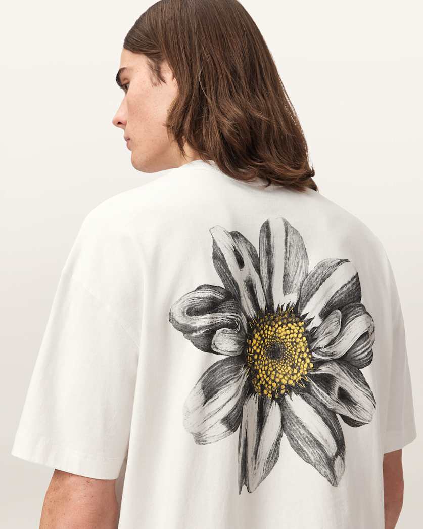 AllSaints Petals Boxy Short Sleeve Graphic T-Shirt – Chalk White