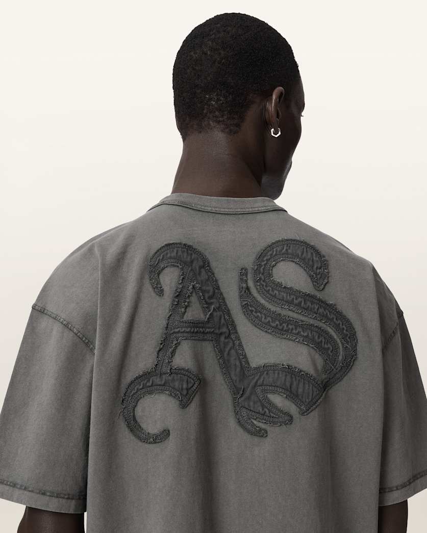 AllSaints Insignia Short Sleeve Cotton T-Shirt – Washed Black