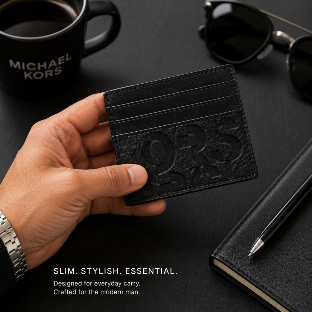 MichaelKorsGreysonLogoTallCardCaseBlack-Front