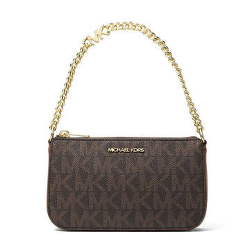 Michael Kors Jet Set Signature Logo Small Chain Pochette – Brown