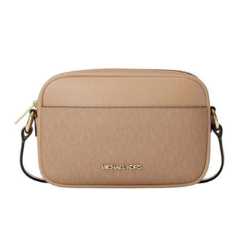 Michael Kors Jet Set Small Signature Logo Camera Crossbody Bag – Camel