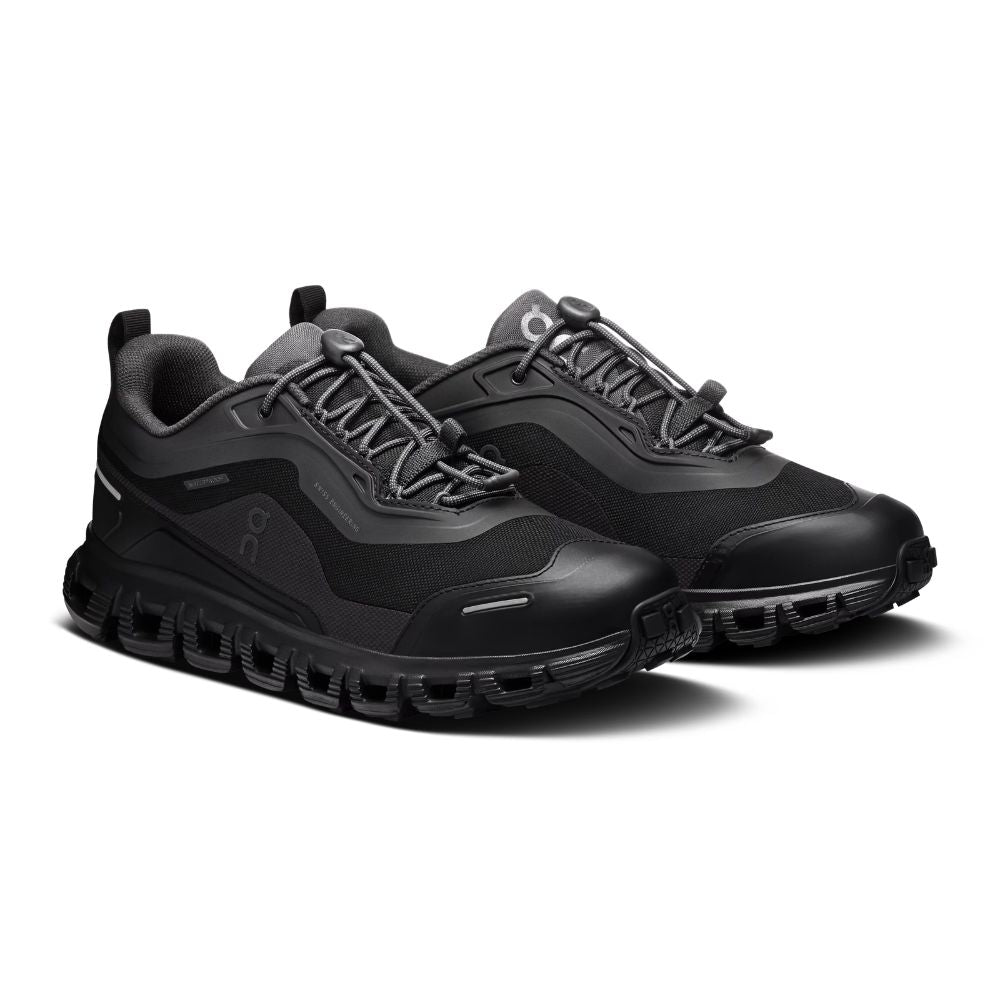 Black running shoes labeled 'Hype Elixir' on a white background