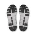 Top view of a pair of black and white shoes on a white background