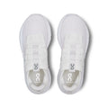 A pair of white On Cloudrunning sneakers shown from a top-down view on a clean white background.