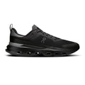 Black athletic shoe on a light gray background