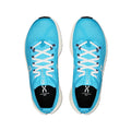 A pair of POC Cloudrunner V10 running shoes in a vibrant light blue color, shown from a top-down view on a solid white background.