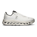 White running shoe with brand logo on a white background