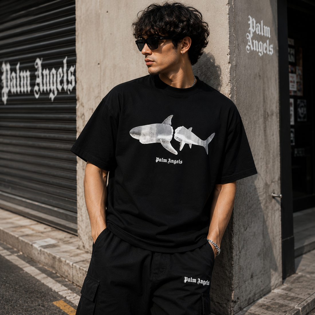 Palm Angels Shark Classic Tee Black