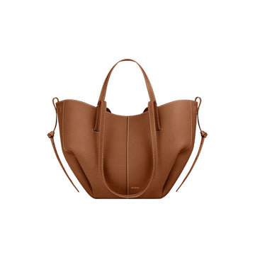 Polène Cyme Mini Textured Camel Tote Bag