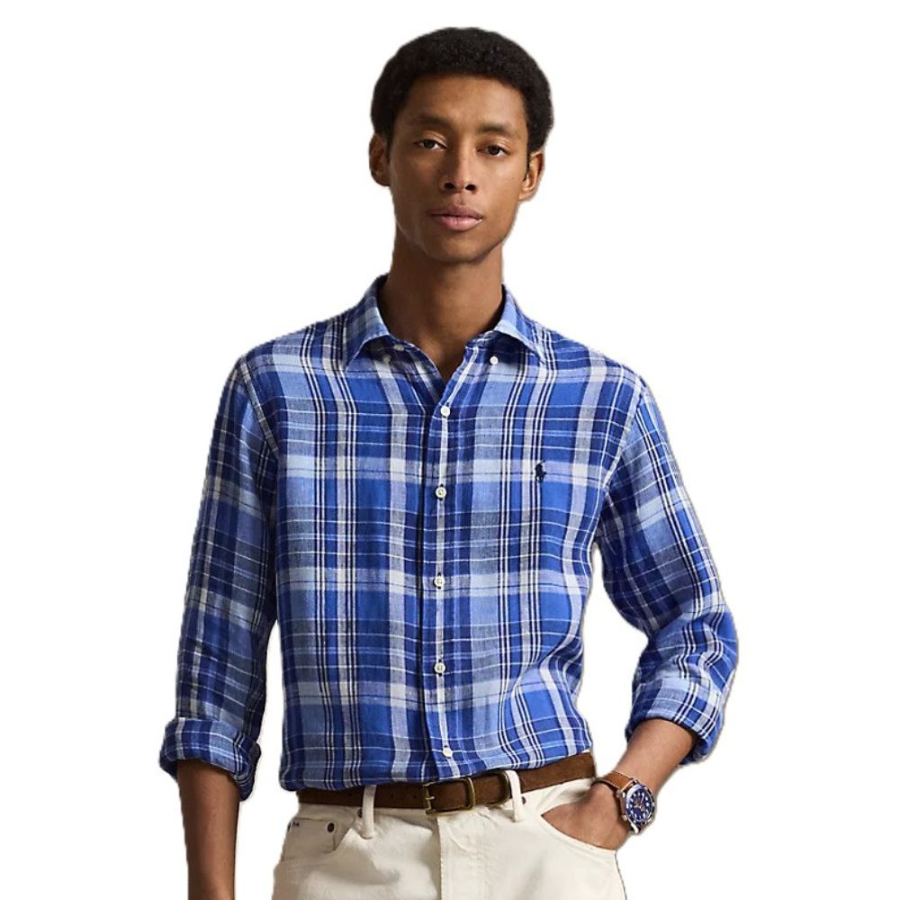 Polo Ralph Lauren Classic Fit Plaid Oxford Shirt 'Indigo & White Multi