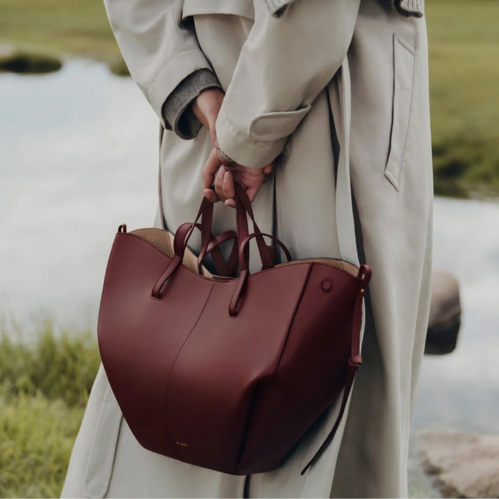 POLÈNE Cyme Textured Black Cherry Bag