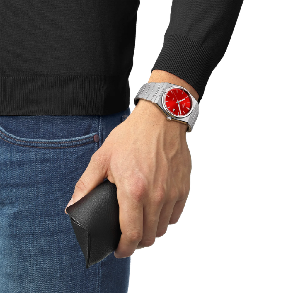 TISSOT PRX 40mm Red Dial Quartz Watch