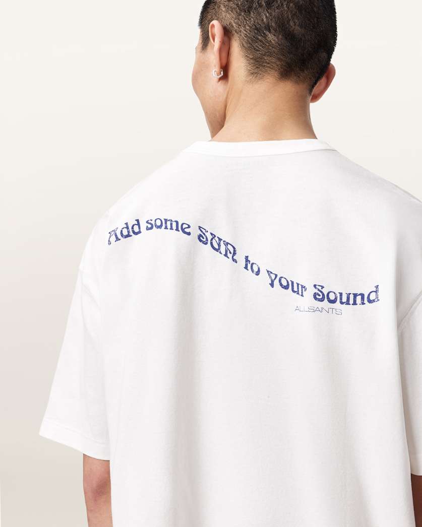 AllSaints Spun Out Boxy Short Sleeve Graphic T-Shirt – Chalk White