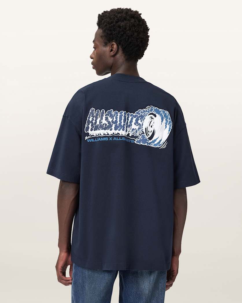 Williams X AllSaints Burnout Crew Neck T-Shirt – Williams Blue