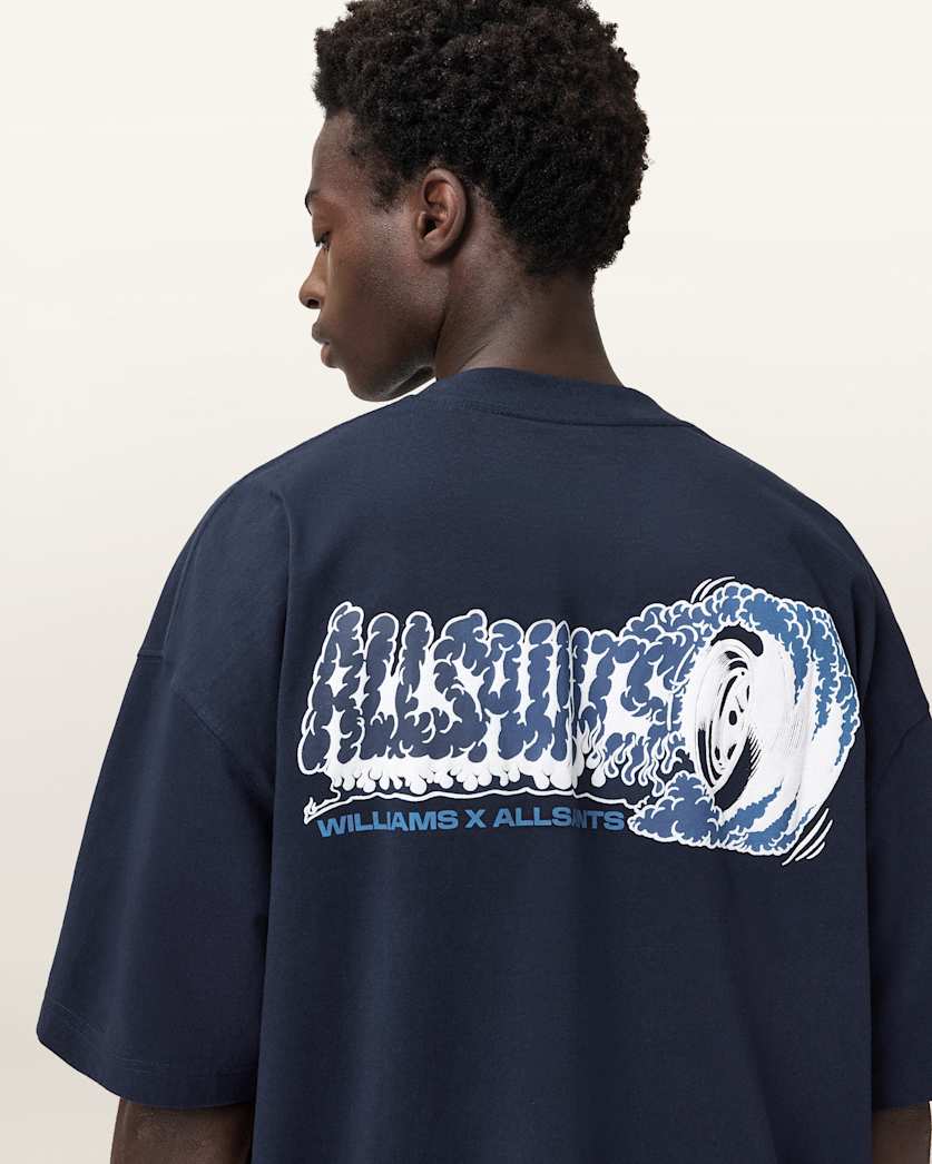 AllSaints Williams X AllSaints Burnout Crew Neck T-Shirt – Williams Blue