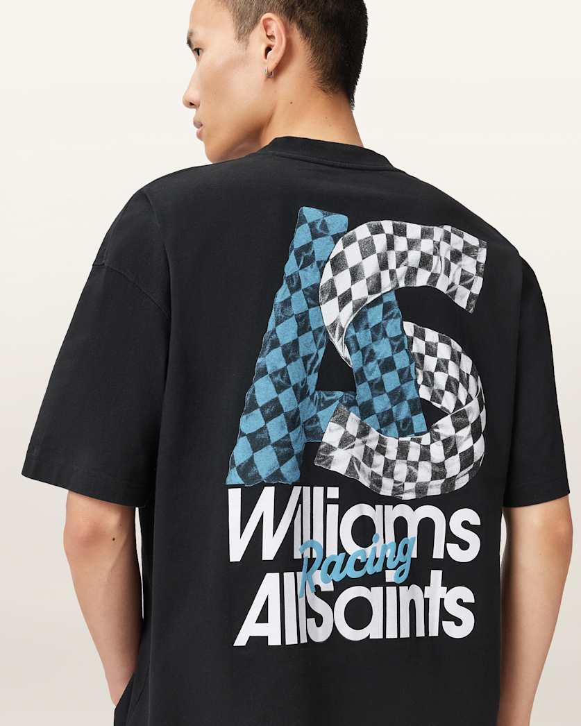 AllSaints Williams X AllSaints Pole Crew Neck T-Shirt – Washed Black