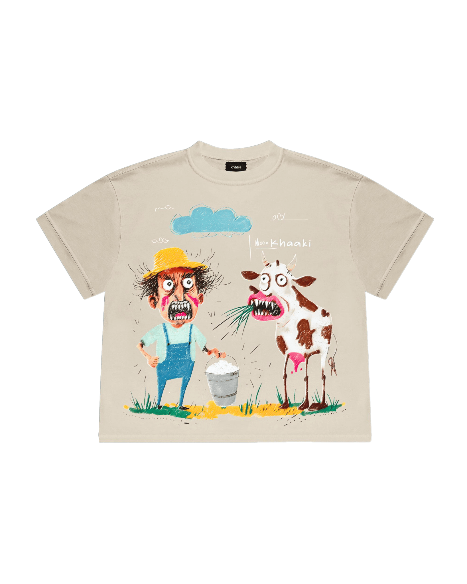 Organic Farms - Grey Oversized T-shirt